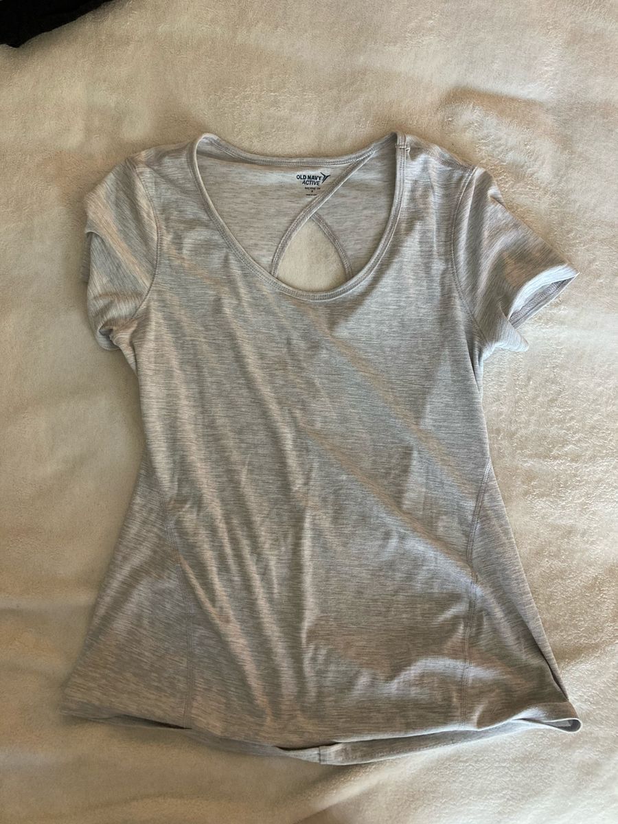 Grey casual short sleeve top